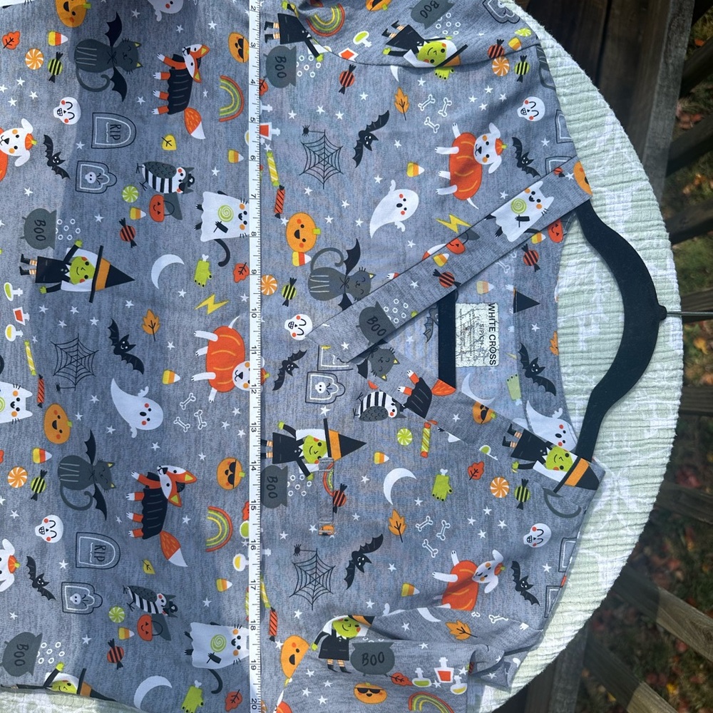 Halloween Animals in Costumes Scrub Top - White Cross - Small - Scrubs - Picture 7 of 8
